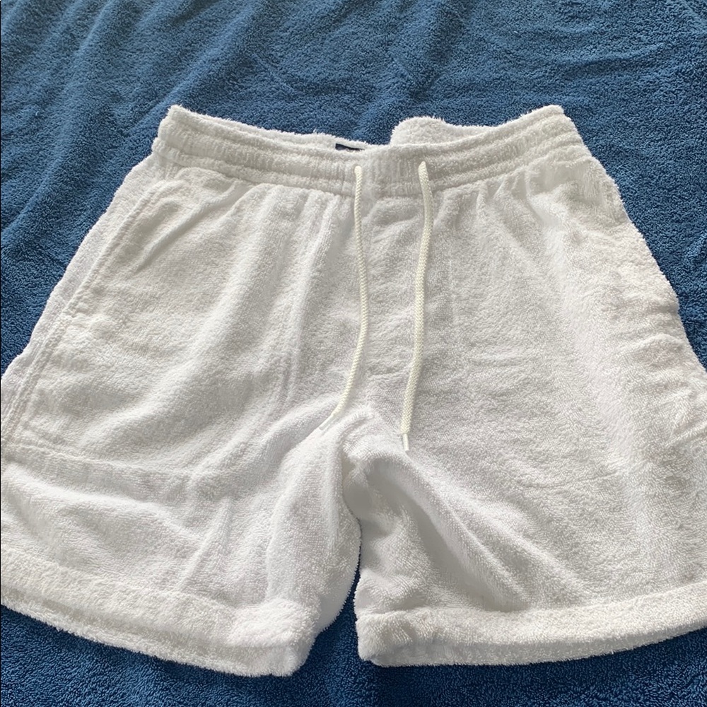 J. Crew White Athletic Shorts with Elastic Waistband